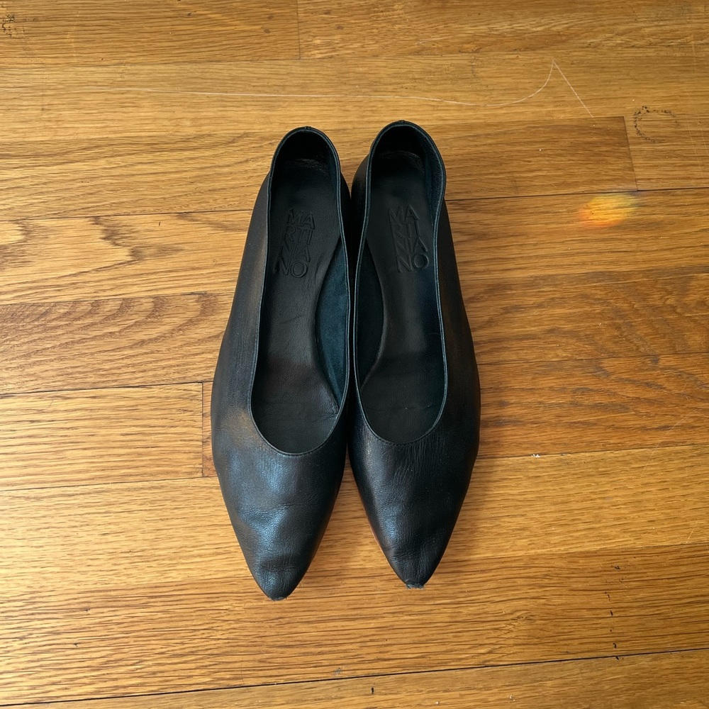 Martiniano Party Flats Black Leather EU 39 | Pointed Toe Ballet Flats